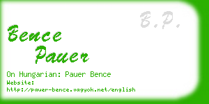 bence pauer business card